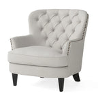 Fauteuil club moderne rembourré de 82,5 cm avec repose-pieds et clous décoratifs pour salon