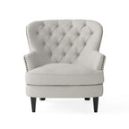 Fauteuil club moderne rembourré de 82,5 cm avec repose-pieds et clous décoratifs pour salon