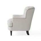 Fauteuil club moderne rembourré de 82,5 cm avec repose-pieds et clous décoratifs pour salon