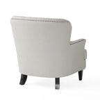 Fauteuil club moderne rembourré de 82,5 cm avec repose-pieds et clous décoratifs pour salon