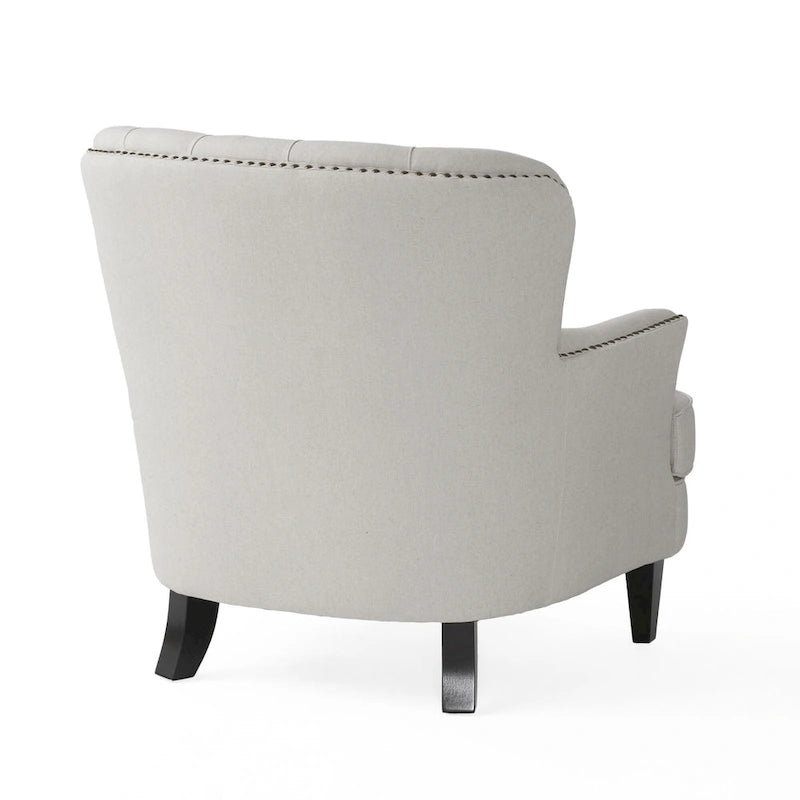 Fauteuil club moderne rembourré de 82,5 cm avec repose-pieds et clous décoratifs pour salon