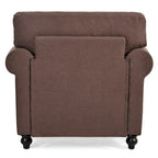 Fauteuil d'appoint moderne marron 37,4 cm, capitonné, avec structure en bois massif et clous décoratifs, pour salon