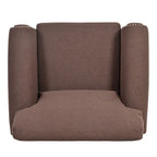 Fauteuil d'appoint moderne marron 37,4 cm, capitonné, avec structure en bois massif et clous décoratifs, pour salon