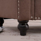 Fauteuil d'appoint moderne marron 37,4 cm, capitonné, avec structure en bois massif et clous décoratifs, pour salon