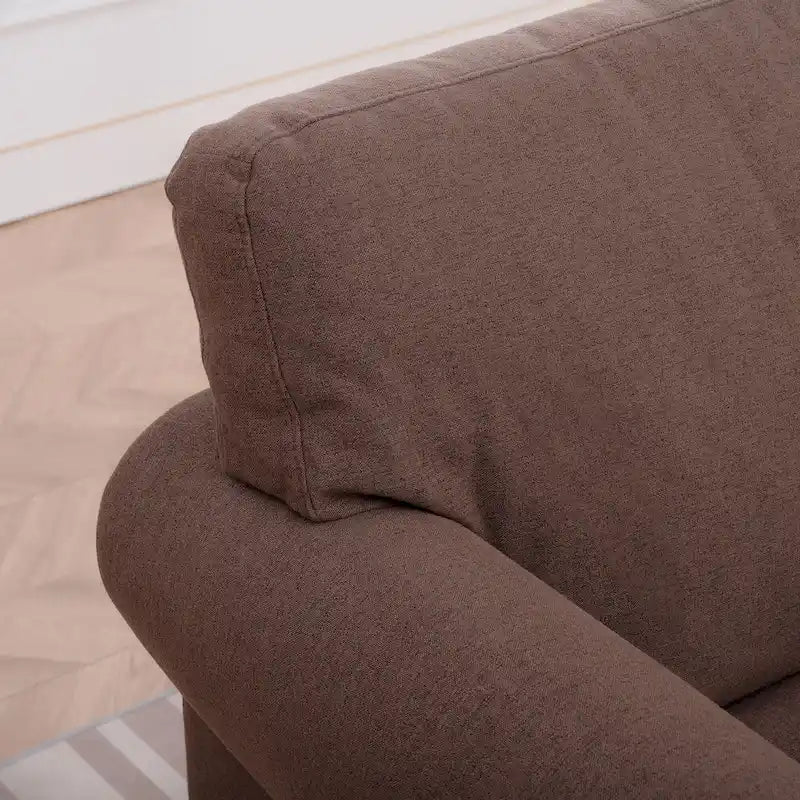 Fauteuil d'appoint moderne marron 37,4 cm, capitonné, avec structure en bois massif et clous décoratifs, pour salon