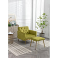 Fauteuil d'appoint capitonné vert olive 32,28 avec repose-pieds