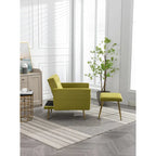 Fauteuil d'appoint capitonné vert olive 32,28 avec repose-pieds