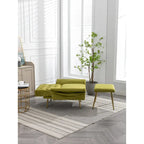 Fauteuil d'appoint capitonné vert olive 32,28 avec repose-pieds