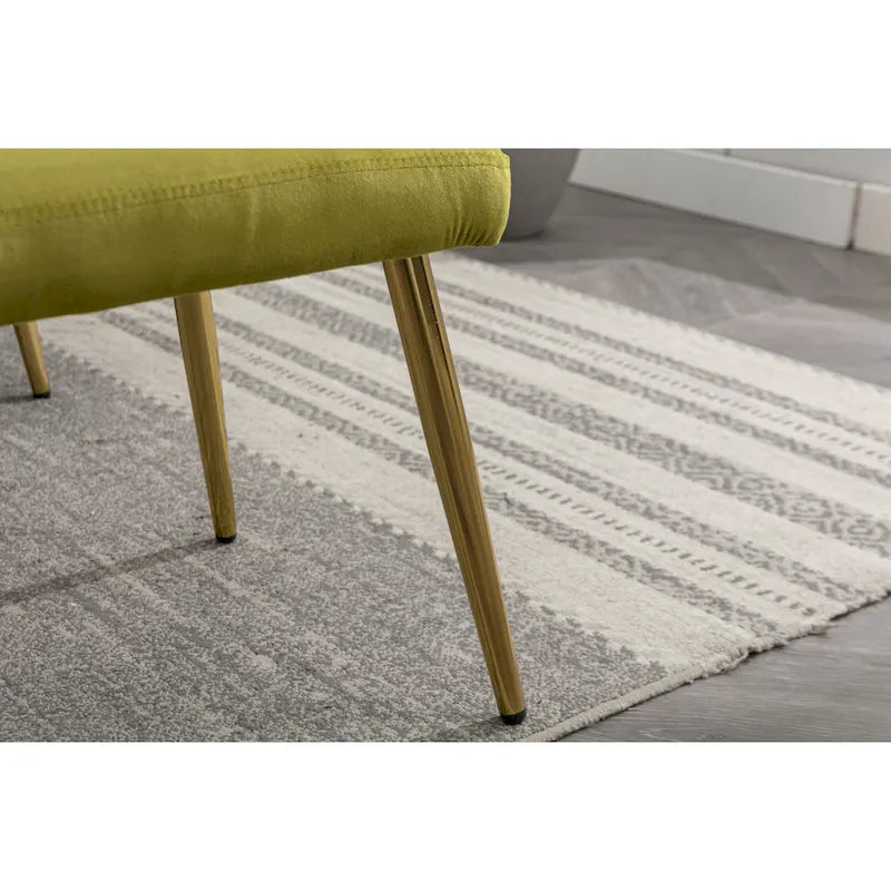 Fauteuil d'appoint capitonné vert olive 32,28 avec repose-pieds