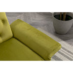 Fauteuil d'appoint capitonné vert olive 32,28 avec repose-pieds