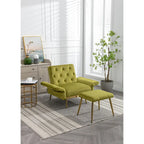 Fauteuil d'appoint capitonné vert olive 32,28 avec repose-pieds
