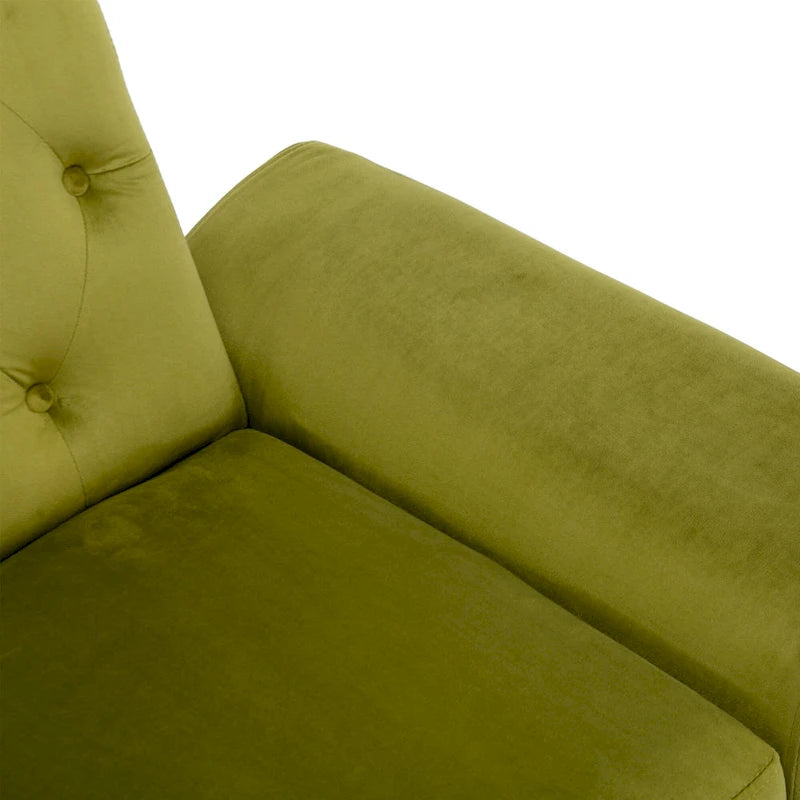 Fauteuil d'appoint capitonné vert olive 32,28 avec repose-pieds