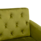 Fauteuil d'appoint capitonné vert olive 32,28 avec repose-pieds