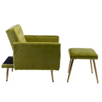Fauteuil d'appoint capitonné vert olive 32,28 avec repose-pieds