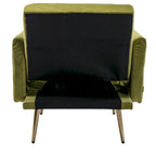 Fauteuil d'appoint capitonné vert olive 32,28 avec repose-pieds