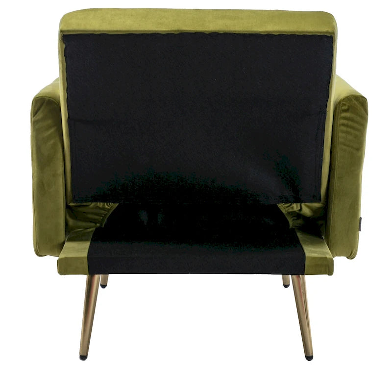 Fauteuil d'appoint capitonné vert olive 32,28 avec repose-pieds