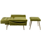 Fauteuil d'appoint capitonné vert olive 32,28 avec repose-pieds