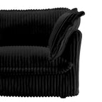 Canapé d'angle en L recouvert de velours côtelé, avec assises profondes, canapé 4 places avec accoudoirs souples et 2 grands coussins
