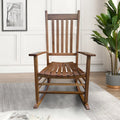 Fauteuil à bascule marron 26,38 à dossier haut et structure en bois