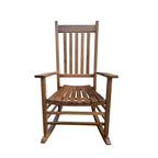 Fauteuil à bascule marron 26,38 à dossier haut et structure en bois