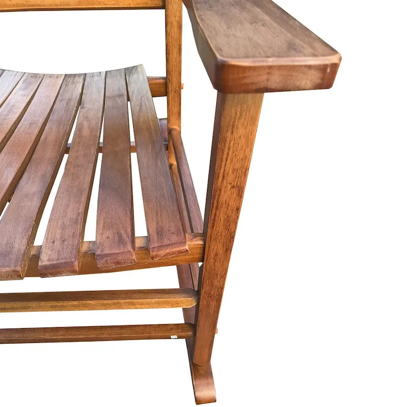 Fauteuil à bascule marron 26,38 à dossier haut et structure en bois
