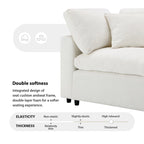 Canapé d'angle convertible en forme de U Beige Chenille Cloud, 6 pièces