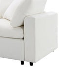Canapé d'angle convertible en forme de U Beige Chenille Cloud, 6 pièces