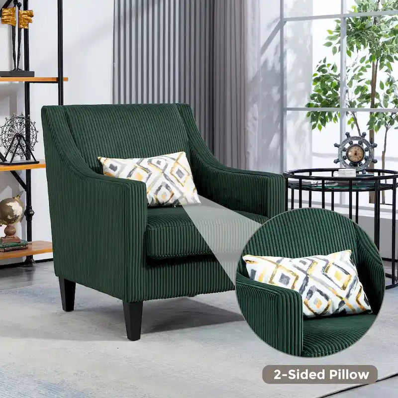 Fauteuil rembourré Emerald 26.77 avec accoudoirs incurvés