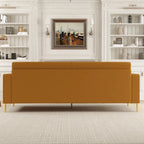 Canapé 3 places moderne en velours 85,63 avec détails dorés et coussins moelleux pour salon