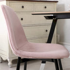 Ensemble de salle à manger moderne 5 pièces avec table ronde et 4 chaises rembourrées en velours