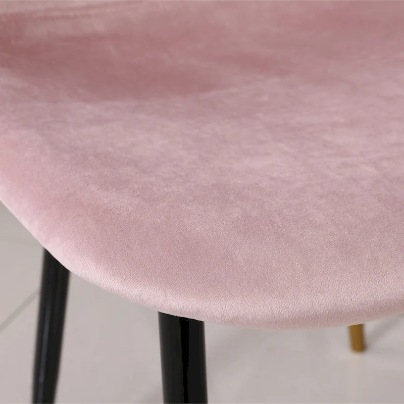 Ensemble de salle à manger moderne 5 pièces avec table ronde et 4 chaises rembourrées en velours