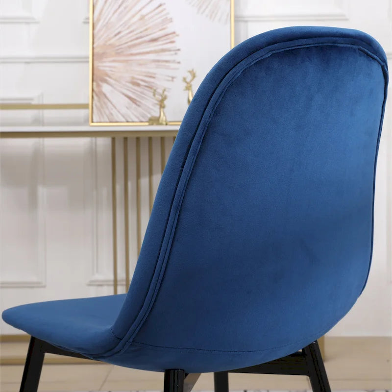 Ensemble de salle à manger moderne 5 pièces avec table ronde et 4 chaises rembourrées en velours