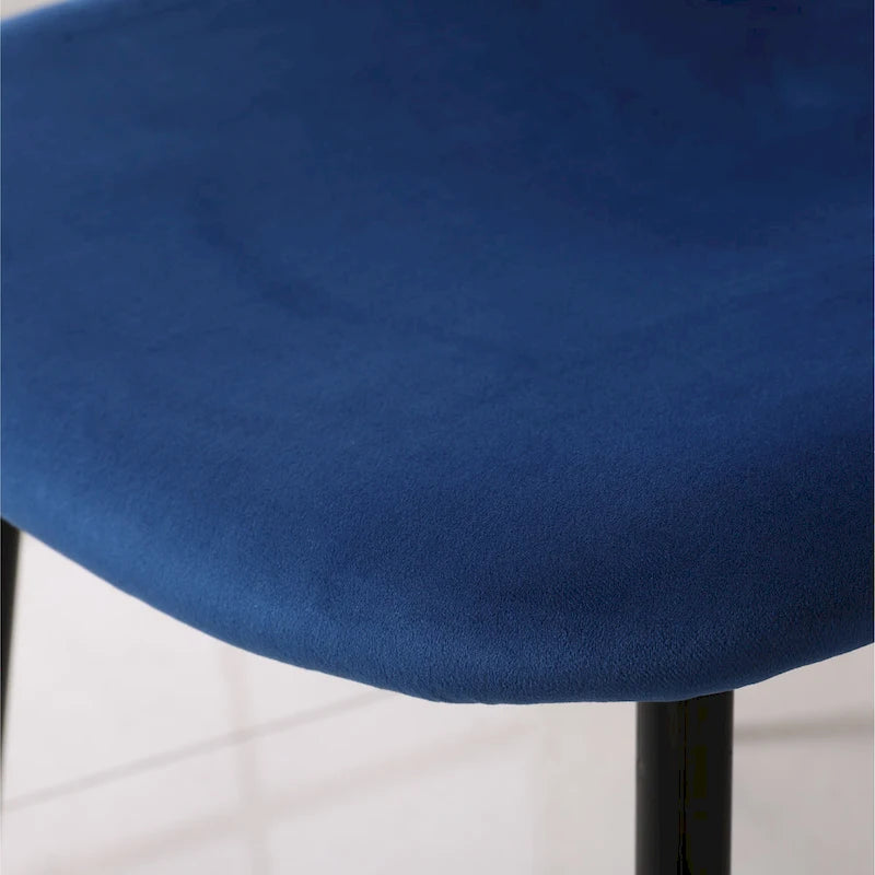 Ensemble de salle à manger moderne 5 pièces avec table ronde et 4 chaises rembourrées en velours