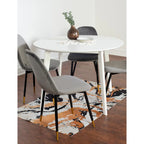Ensemble de salle à manger moderne 5 pièces avec table ronde et 4 chaises rembourrées en velours