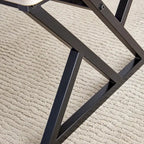 Table basse rectangulaire moderne de 47 pouces avec plateau en pierre frittée et pieds en métal en forme de X