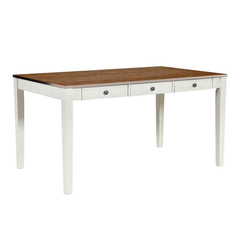 Ensemble de salle à manger en bois 6 pièces avec table, 4 chaises et banc, table avec tiroir