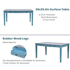 Ensemble de salle à manger en bois 6 pièces avec table, 4 chaises et banc, table avec tiroir