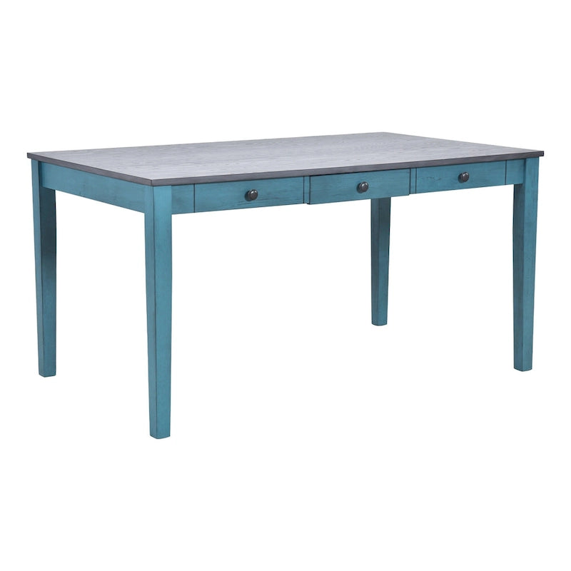 Ensemble de salle à manger en bois 6 pièces avec table, 4 chaises et banc, table avec tiroir