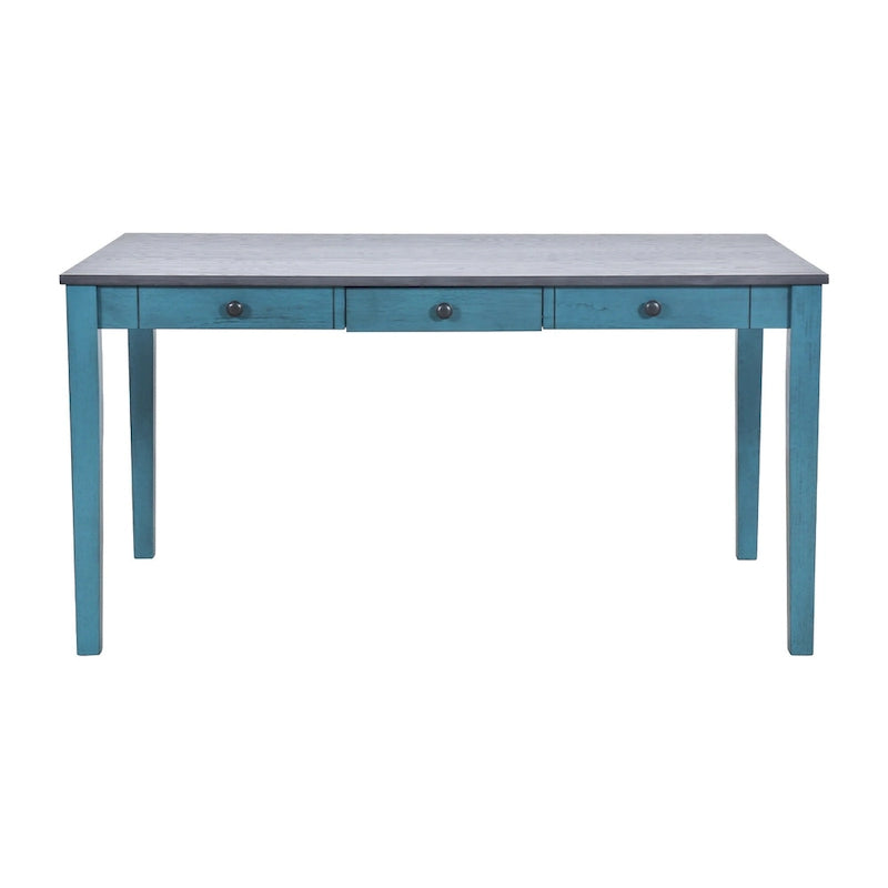 Ensemble de salle à manger en bois 6 pièces avec table, 4 chaises et banc, table avec tiroir