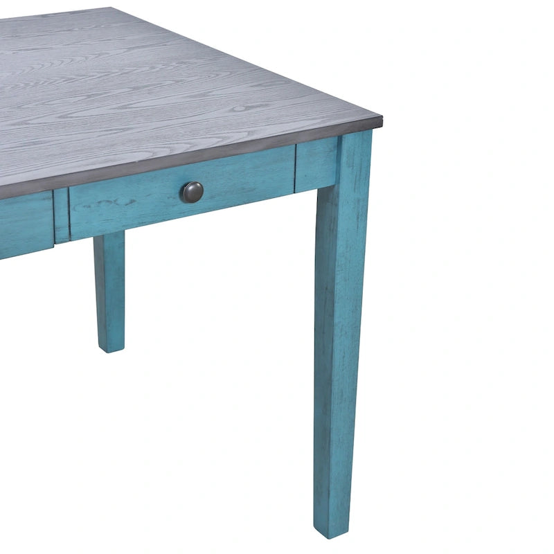 Ensemble de salle à manger en bois 6 pièces avec table, 4 chaises et banc, table avec tiroir