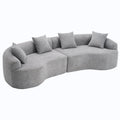 Canapé d'angle modulable incurvé 4 places en tissu chenille de luxe