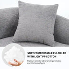 Canapé d'angle modulable incurvé 4 places en tissu chenille de luxe