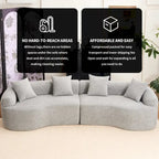 Canapé d'angle modulable incurvé 4 places en tissu chenille de luxe