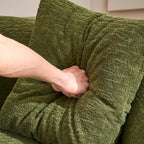 Canapé d'angle modulable incurvé 4 places en tissu chenille de luxe