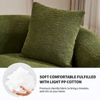 Canapé d'angle modulable incurvé 4 places en tissu chenille de luxe