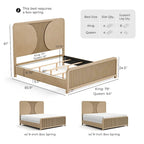 Lit Adrienne de Furniture of America, style rustique moderne, en bois massif à panneaux cannelés