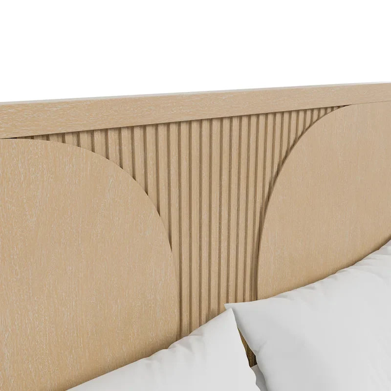 Lit Adrienne de Furniture of America, style rustique moderne, en bois massif à panneaux cannelés