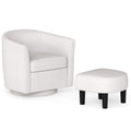Fauteuil pivotant moderne avec repose-pieds pour salon ou chambre à coucher