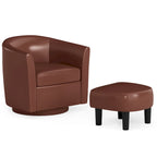Fauteuil pivotant moderne avec repose-pieds pour salon ou chambre à coucher