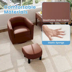 Fauteuil pivotant moderne avec repose-pieds pour salon ou chambre à coucher
